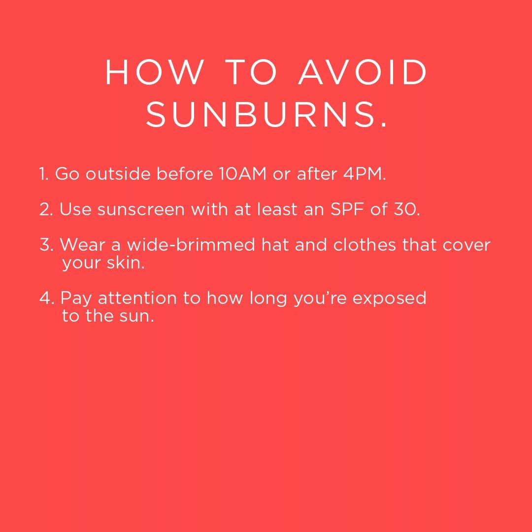 How to avoid sunburns